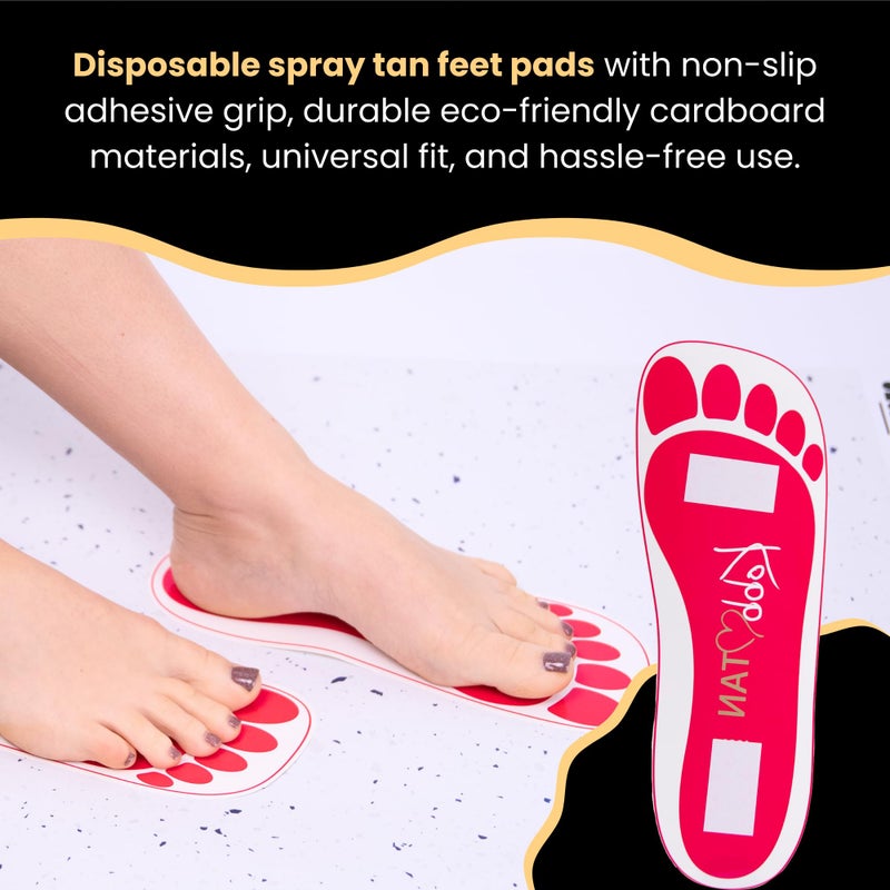 Kobbtan Spray Tan Feet Pads - Disposable Feet Pads Protectors for Spray Tanning - Non-Slip, Hygienic & Comfortable Feet for Spray Tanning - Spray Tan Foot Covers for Tanning Booth - 25 Pairs - Image 3